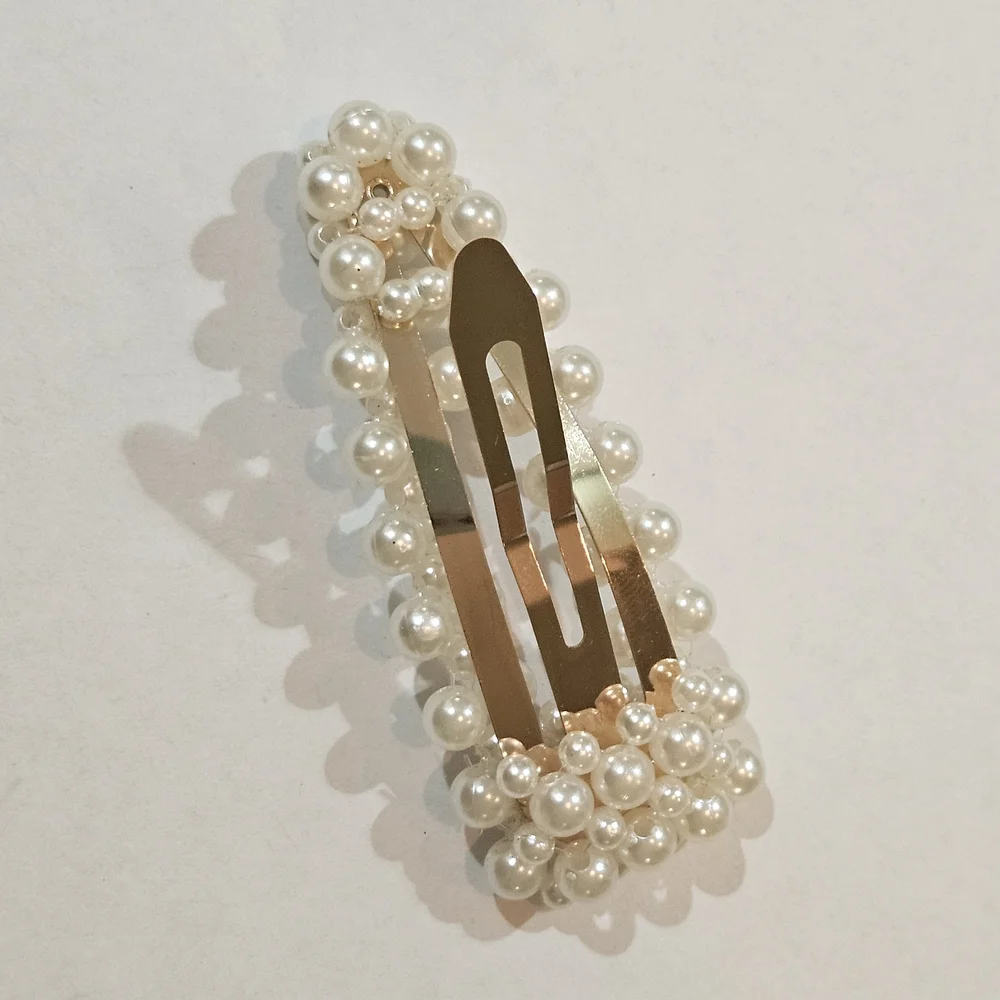 NWT Pearl Accent Hair Clip And Pin Set Wedding Feminine Preppy Avant Garde - Picture 5 of 11